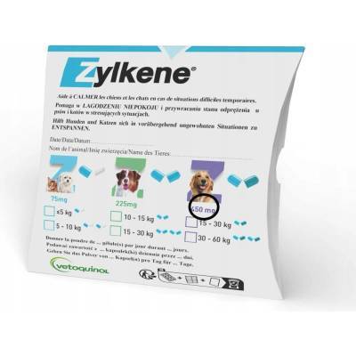 Vetoquinol Zylkene 450 mg pro velké psy 15-60 kg 100 kapslí