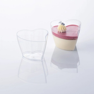 Martellato Kelímek na Panna cottu tvar srdce 100 ml plastový, průhledný
