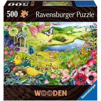 Image 1 of Ravensburger Дървен пъзел Ravensburger от 500 части - Дива градина (17513)