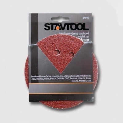 STAVTOOL Brusný výsek na suchý zip typ BOSCH | 125 mm zr. 40, 1bal/6ks