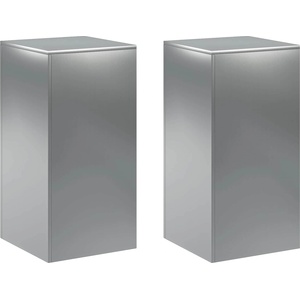 vidaXL Стойка за растения 2 pcs Сребристо 40 x 40 x 80 cm (8012555)
