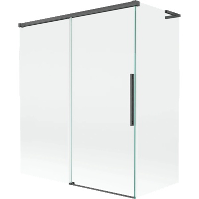 Mexen Rox L сгъваем параван за вана с 2 крила 140 + 70 x 150 см, прозрачен, четка в цвят оръжие сиво - 8C9L-140-070-66-00 (8C9L-140-070-66-00)