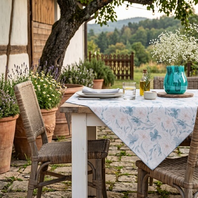 Eurofirany Obrus INES s potlačou s rastlinným motívom natura Polyester 85x85 cm