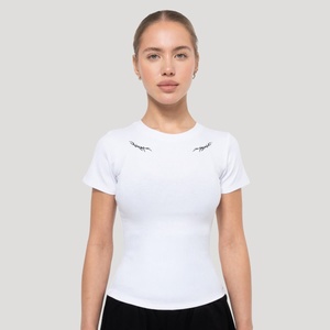 GymBeam Дамска тениска Tribal Ribbed White L