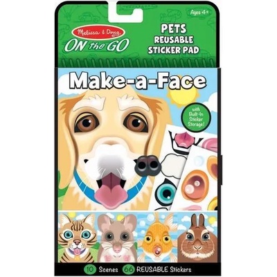 Melissa & Doug - Стикери за многократна употреба - Направи лица - Домашни любимци
