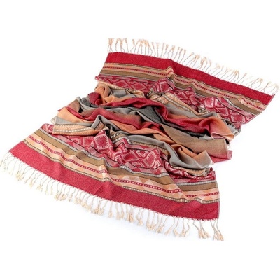 Šála typu pashmina s třásněmi 1 pudrová