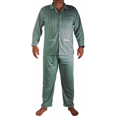 Zdislav pánské pyžamo dlouhé propínací zelené