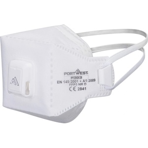 Portwest eagle dolomite ffp3 p393 / Сгъваем респиратор с клапан. 10 броя в опаковка - бял (p393whr)