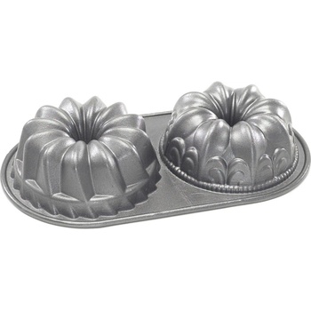 Image 1 of Nordic Ware Форма за 2 малки кекса Duet Bundt® сребърен Nordic Ware (NW84024)