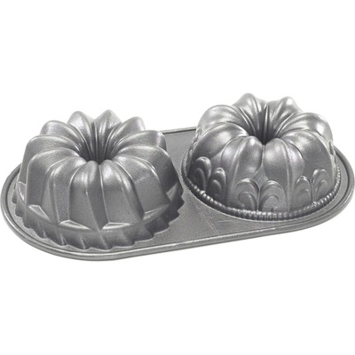 Nordic Ware Форма за 2 малки кекса Duet Bundt® сребърен Nordic Ware (NW84024)