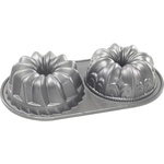 Nordic Ware Форма за 2 малки кекса Duet Bundt® сребърен Nordic Ware (NW84024)