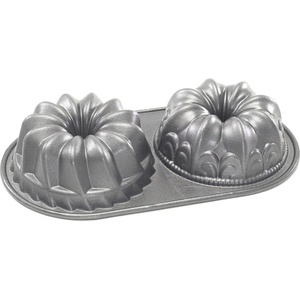 Nordic Ware Форма за 2 малки кекса Duet Bundt® сребърен Nordic Ware (NW84024)