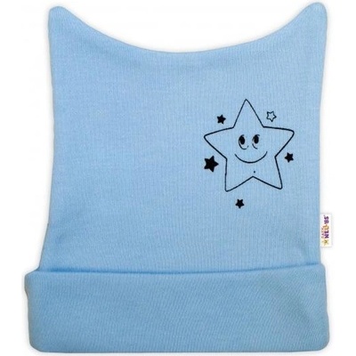 Baby Nellys Novorodenecká čiapočka Baby Little Star modrá