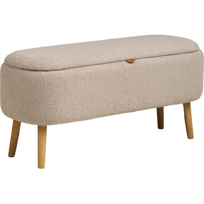 Nordic Living Béžová bouclé lavice Harlov 95 cm