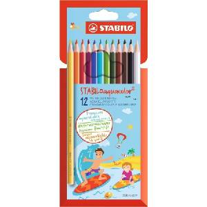 STABILO Комплект цветни акварелни моливи, Stabilo, Aquacolor, ST1612-6, 12 цвята (ST1612-6)