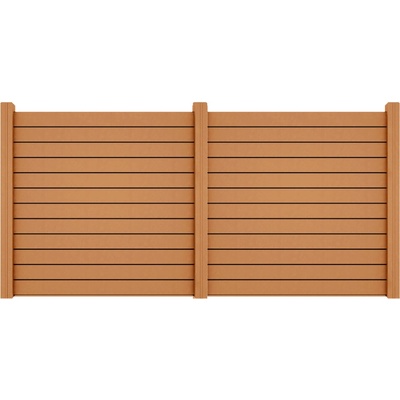 Nextwood Kompletní plotové pole WPC NEXTfence - teak Varianta: 2 pole (3 sloupky)