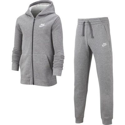 Nike Детски анцуг Nike Fleece Tracksuit Junior Boys - Grey/White