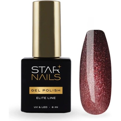 Polish Elite Line Uv Led gel Cat Eye Rustic magnetický červený gel lak 013 6 ml