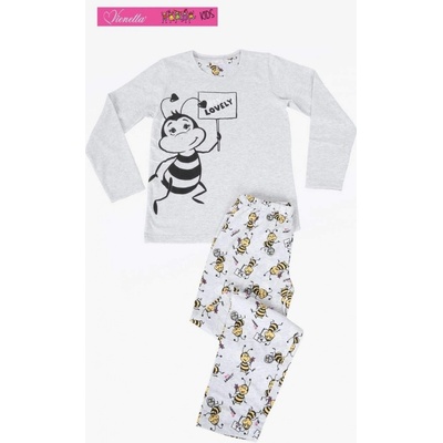 Včelka dětské pyžamo Bee Lovely šedá