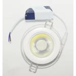  Led cob луничка за вграждане - кръг, 6w бяла светлина с led драйвер