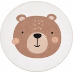 Mila Home Кафяв/кремав детски килим подходящ за пране ø100 cm Teddy Bear - Mila Home (HKC-YuvHali-699-100x100)