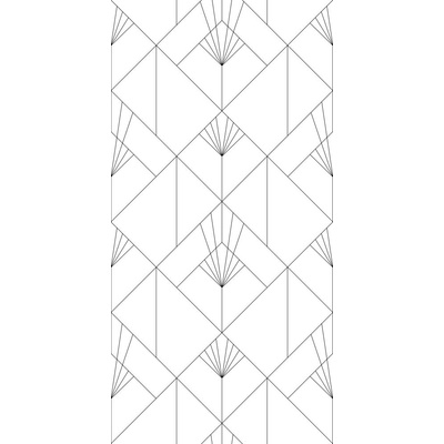 Esta Home 158934 Vliesová fototapeta čiernobiely geometrický vzor Art Deco Black & White 150x300cm