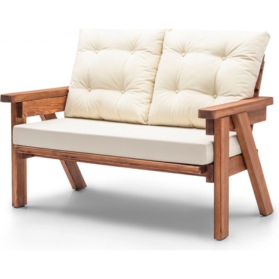 Asir Zahradní dvoumístná pohovka ABANT ořech krémová