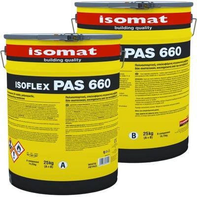 ISOMAT ISOFLEX-PAS 660 - UV stabilná, 2-zložková, polyaspartická hydroizolácia Farba: Biela, Hmotnosť: 25 kg