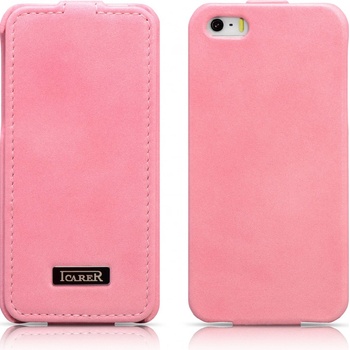 Pouzdro iCarer Luxury Flip Case růžové iPhone 5/5S/SE