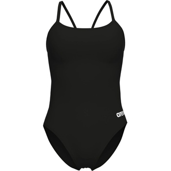 arena Дамски бански костюм Arena Womens Solid Lace Back Swimsuit - Black/White