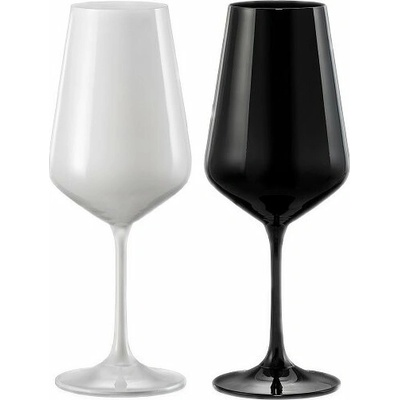 Crystalex Sklenice na víno Black & white přátelská souprava 2ks 450 ml