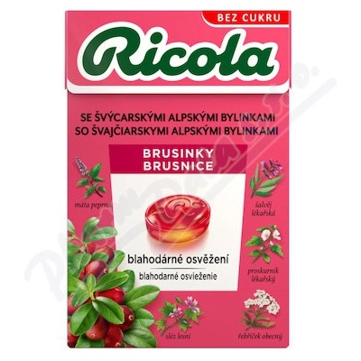 RICOLA Brusinky bez cukru 40 g