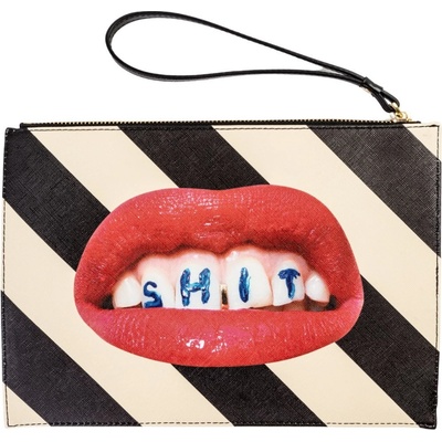 Seletti Taštička TOILETPAPER SHIT 28 x 20 cm pruhovaná