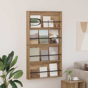 vidaXL Етажерка за списания с рафт 2 бр. Дъб 80 x 12 x 70 см (890851)