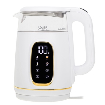 Adler AD 1305 WG 1.7L Електрическа кана 2200W Бял/Златен (AD 1305 WG)