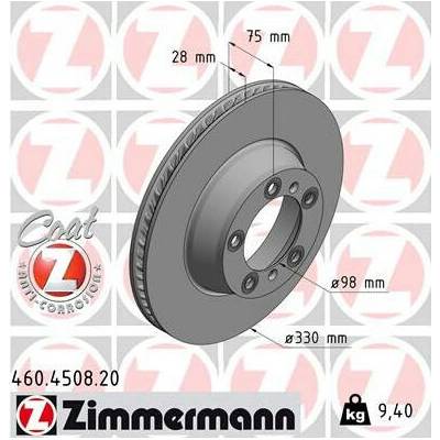 Brzdový kotúč ZIMMERMANN COAT Z 460.4508.20