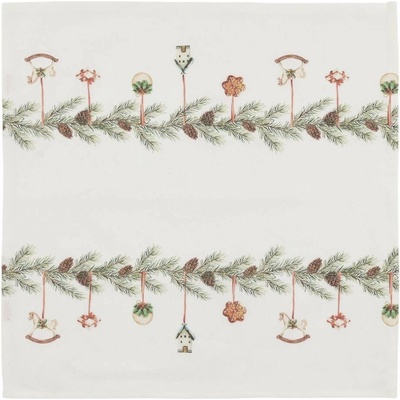 Chic Antique Krémový bavlnený obrúsok s girlandou Aix Christmas 40x40 cm