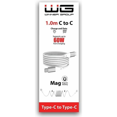 WG 12897 USB-C/USB-C, 3A, 60W, 1m, bílý