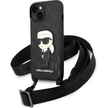 KARL LAGERFELD iPhone 14 6, 1" black hardcase Monogram Ikonik Patch (KLHCP14SSTKMK)