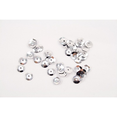 Našívacie flitre - strieborná - priemer 0,6 cm