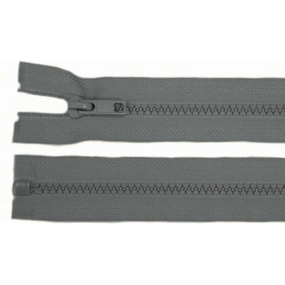 Zdrhovadlo zip kostěný 30 cm dělitelný tm. šedá