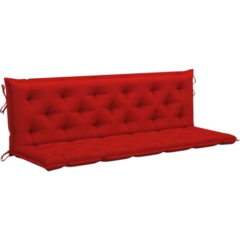vidaXL Възглавница за градинска пейка червена 180x(50+50)x7 см оксфорд (315034)