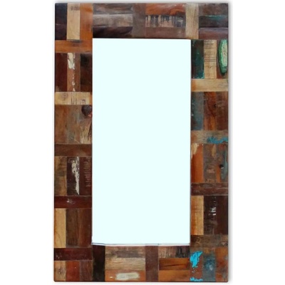 vidaXL Огледало, регенерирано дърво масив, 80x50 см (243329)