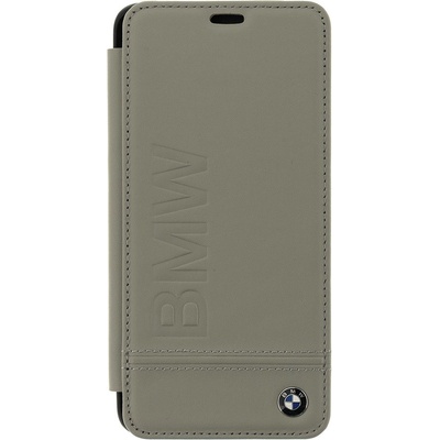 Púzdro BMW Signature Real Leather Book Case Taupe Samsung G965 Galaxy S9 Plus