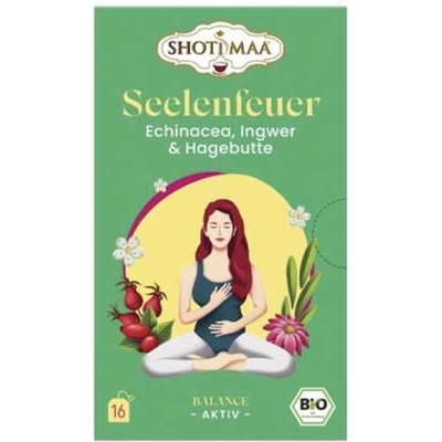 Shoti Maa Био чай Seelenfeuer - ехинацея, джинджифил и шипка - 16 пакетчета чай