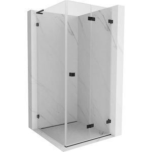 Mexen Lunar-F L Прав сгъваем душ кабина 90 x 90 см, прозрачна, черна - 836L-090-090-70-00-P (836L-090-090-70-00-P)