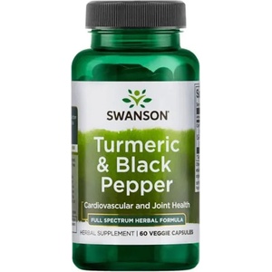 Swanson Turmeric & Black Pepper, 60 капсули, Swanson (SW1613)