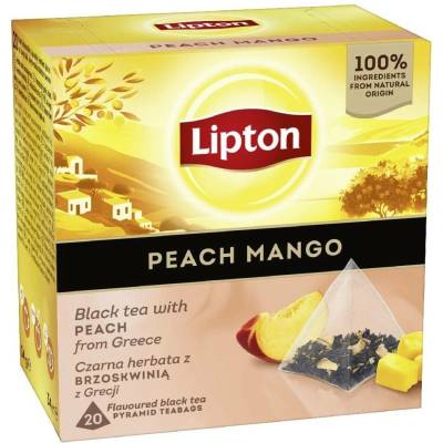 LIPTON Pyramid BLACK Tea Peach Mango Retail 20 x 1,7 g