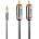 Lindy Кабел Lindy LNY-35334, от 3.5mm жак(м) към 2x RCA чинч(m), 2m, сив (LNY-35334)