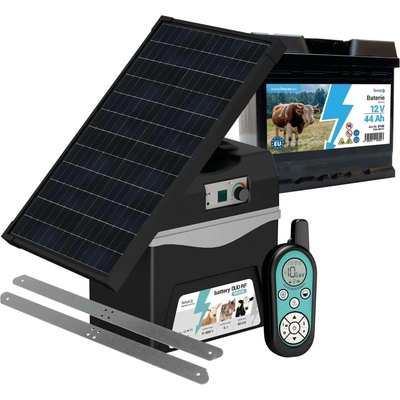 Bateriový RF zdroj fencee battery DUO RF BDX50 s ovladačem + solární panel 30 W + konzole + baterie